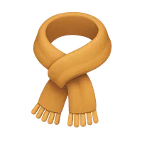 Isometric 3D icon of a scarf, stylized vector illustration for digital icon sets