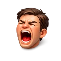 Screaming face isometric 3D icon for emoji reactions, alerts, and expressive digital designs