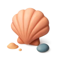 Isometric 3D icon of a seashell, stylized vector illustration for digital icon sets