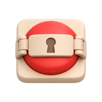 Secret Button front-facing 3D UI icon for privacy controls, hidden actions, and secure interface elements