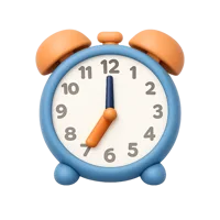 Front-facing Seven O'Clock 3D icon for schedule, reminder, and time selection UI