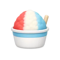 Front-facing shaved ice 3D UI icon in a premium non-isometric style, free to download.