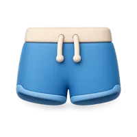 Front-facing 3D shorts icon for fashion, apparel, and shopping UI design