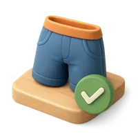 Isometric 3D icon of Shorts, including keywords: shorts.