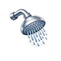 Isometric 3D shower head icon for bathroom, plumbing, and home interior design