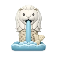 Front-facing Singapore 3D icon for travel, tourism, city guide, and map UI design