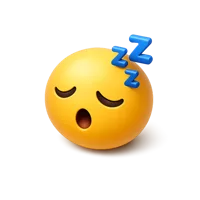 Sleepy face isometric 3D icon for emoji, mood, tiredness, and sleep-related designs