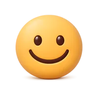 Smiley face 3D icon in a premium front-facing style for chat, reactions, and friendly UI interfaces