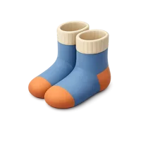 Isometric 3D socks icon, free download for clothing, fashion, wardrobe, and seasonal design projects.