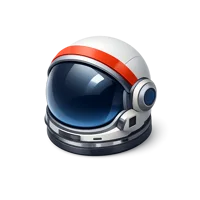 Isometric 3D space helmet icon for astronaut, aerospace, and sci-fi themed designs