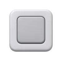 Front-facing white square button 3D UI icon for app interfaces and design systems