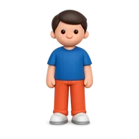 Front-facing 3D icon of a standing man with dark skin tone for profile, avatar, and people-focused UI designs.