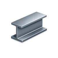 Steel beam isometric 3D icon for construction, engineering, and architectural design