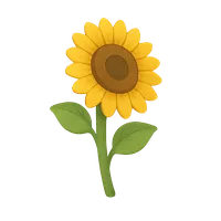 Isometric 3D icon of Sunflower, including keywords: sunflower.
