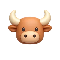 Taurus zodiac sign 3D UI icon in a premium front-facing non-isometric style, free to download