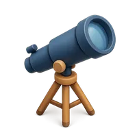 Isometric 3D icon of Telescope, including keywords: telescope.