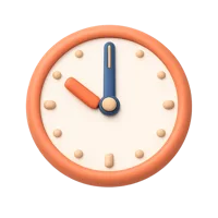 Ten O'Clock front-facing 3D UI icon for time, schedule, and reminder interfaces