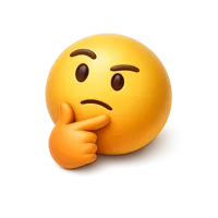 Isometric 3D Thinking Face emoji icon for chat, messaging, reactions, and UI design
