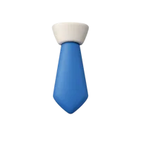 Front-facing tie 3D icon in a premium non-isometric UI style, free to download for fashion and formal wear interfaces.