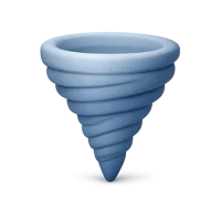 Front-facing tornado 3D icon for weather apps, storm alerts, and forecast UI design