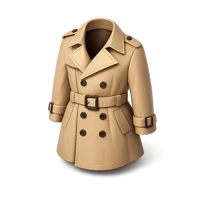Isometric 3D trench coat icon for fashion, clothing, and outerwear visuals, free to download