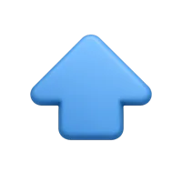 Front-facing Up Button 3D icon for UI navigation and interface controls, free to download.