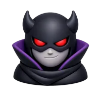 Front-facing villain 3D icon in a premium style for comic, game, and entertainment UI design