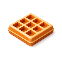 Waffle isometric 3D icon for breakfast menus, bakery designs, and food app visuals