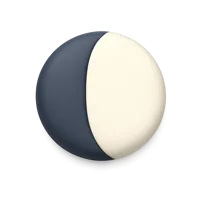 Front-facing waning moon 3D icon for astronomy, weather, calendar, and night-themed UI design