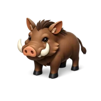 Warthog isometric 3D icon for wildlife, safari, and animal themed designs