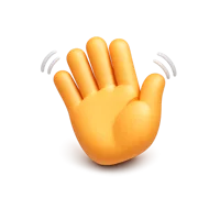 Waving hand isometric 3D icon for greeting, hello, and communication visuals