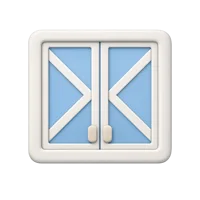 Front-facing window 3D icon in a premium UI style, free to download for home, property, and interior design interfaces.