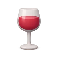 Front-facing wine glass 3D icon for food, drink, restaurant, and celebration UI design