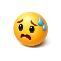 Worried face isometric 3D icon for emotion, anxiety, chat, and expression themed designs