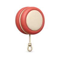 Front-facing yo-yo 3D icon in a premium non-isometric UI style, free to download for toy and game interfaces.