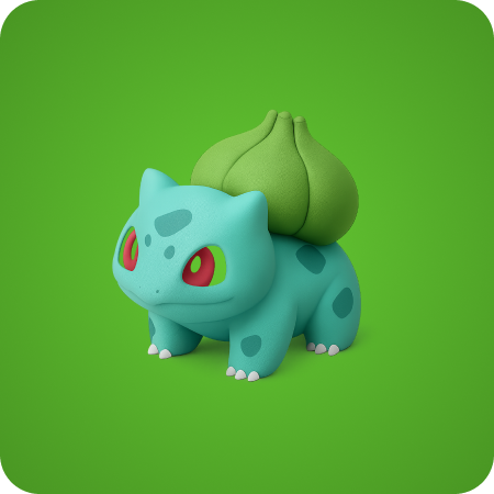 A 3D icon of a green seedling dinosaur
