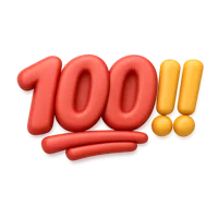 100 Points 3D icon