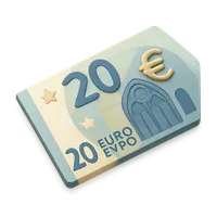 20 Euro Note 3D icon