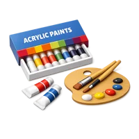 Acrylic Paint Set 3D icon
