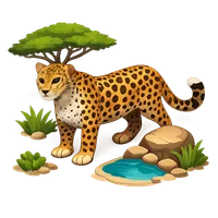 African Leopard 3D icon