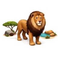African Lion 3D icon