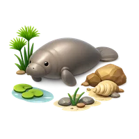 African Manatee 3D icon