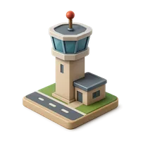 Airport Control Tower 3D icon