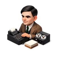 Alan Turing 3D icon