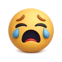 Anguished Face 3D icon