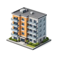 Apartment Building 3D icon