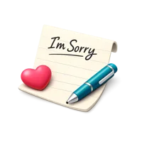Apology Note 3D icon