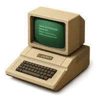 Apple II Plus Computer with Green Screen CRT Display 3D icon