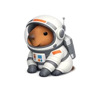 Astronaut Capybara 3D icon