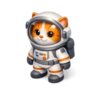 Astronaut Cat 3D icon